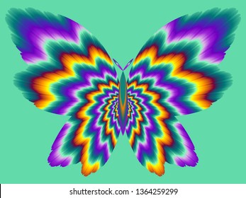 Fire butterfly. Optical illusion of movement.