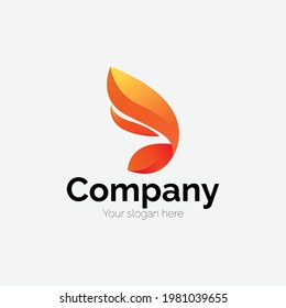 Fire butterfly transportation and logistics logotype, Transport logo, Fly, Fire gradient, Butterfly wing, Fire vector, gradient, logistics company, transportation business, import export icon