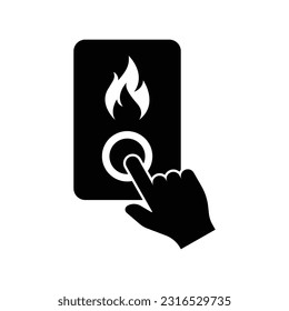 Fire button icon design. isolated on white background. vector illustration