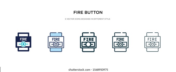 fire button icon in different style vector illustration. two colored and black fire button vector icons designed in filled, outline, line and stroke style can be used for web, mobile, ui