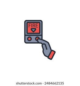 Fire button icon. vector.Editable stroke.linear style sign for use web design,logo.Symbol illustration.