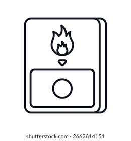 Fire Button lineal icon with white background vector stock illustration