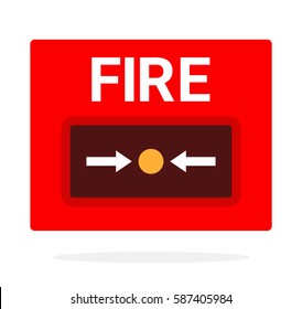 Fire button vector flat material design isolated on white