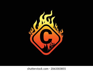 Fire C Letter Logo And Icon Design Template