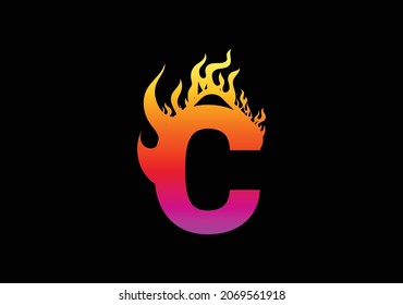 Plantilla de diseño de logotipos y iconos para letras de Fire C