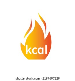 Fire calories on a white background. Vector illustration