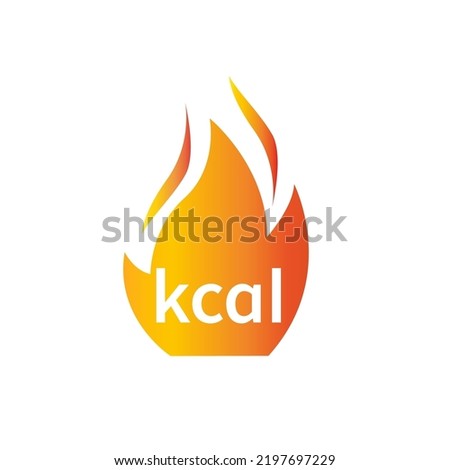 Fire calories on a white background. Vector illustration