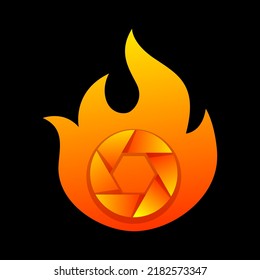 fire camera gradient logo design
