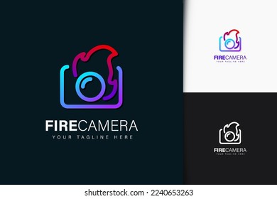Fire camera logo design and gradient