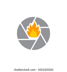 Fire Camera Logo Icon Design