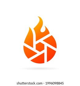 fire camera vector logo design