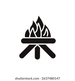 fire camp icons isolated on White Background. Flat style design