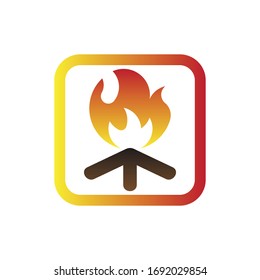 fire camp logo vector illustration