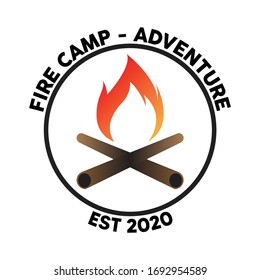 ilustración vectorial del logotipo del campamento de bomberos