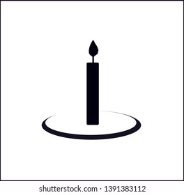 Fire Candle Icon Symbol Vector