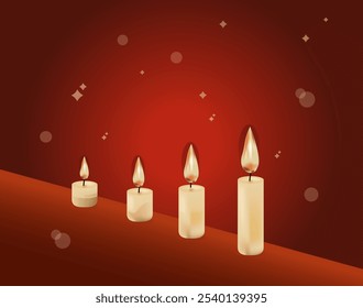 fire and candle light on decorate background