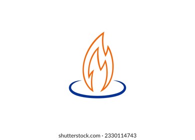 Fire candle line art logo design