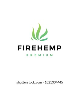 fire cannabis logo vector icon illustration