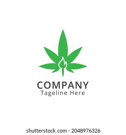 Fire Cannabis modern Logo Template