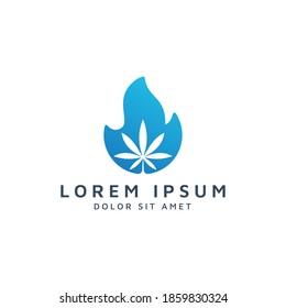 fire and cannabis negative space logo design