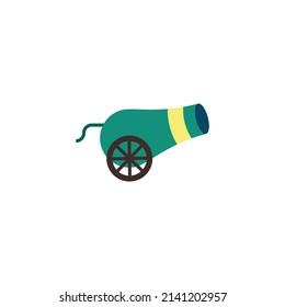 Fire Cannon Flat Icon - Ramadan and Eid Mubarak Icon Concept Vector Illustration.