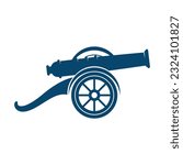 Fire cannon icon logo design illustration