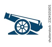 Fire cannon icon logo design illustration