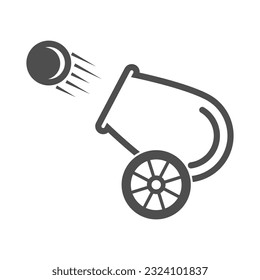 Fire cannon icon logo design illustration
