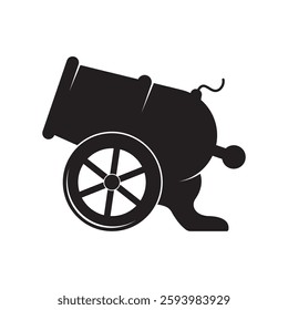 Fire cannon icon logo design illustration