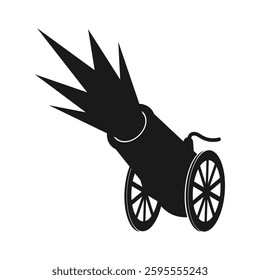 Fire cannon icon logo design illustration