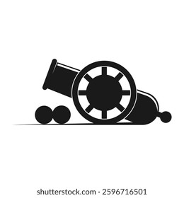 Fire cannon icon logo design illustration