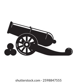 Fire cannon icon logo design illustration