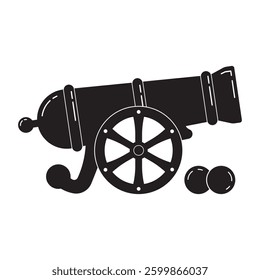 Fire cannon icon logo design illustration