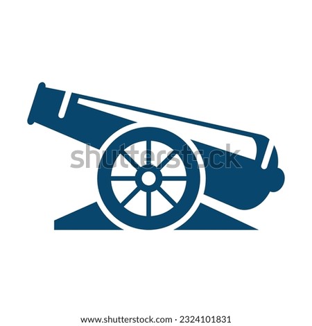 Fire cannon icon logo design illustration