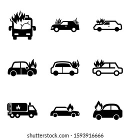 fire car icon isolated sign symbol vector illustration - Collection of high quality black style vector icons
