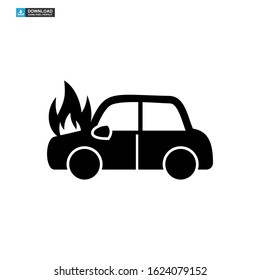 fire car icon isolated sign symbol vector illustration - high quality black style vector icons
