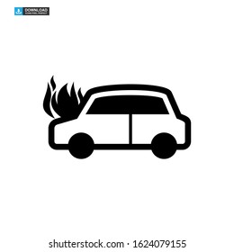 fire car icon isolated sign symbol vector illustration - high quality black style vector icons
