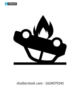fire car icon isolated sign symbol vector illustration - high quality black style vector icons
