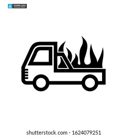 fire car icon isolated sign symbol vector illustration - high quality black style vector icons
