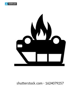 fire car icon isolated sign symbol vector illustration - high quality black style vector icons
