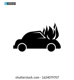 fire car icon isolated sign symbol vector illustration - high quality black style vector icons
