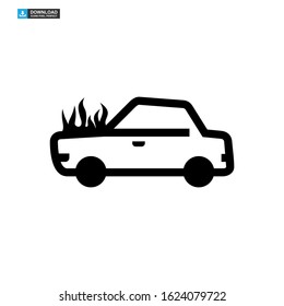 fire car icon isolated sign symbol vector illustration - high quality black style vector icons
