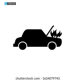 fire car icon isolated sign symbol vector illustration - high quality black style vector icons
