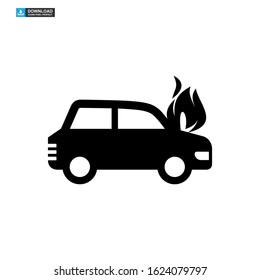fire car icon isolated sign symbol vector illustration - high quality black style vector icons
