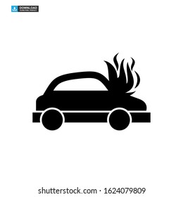 fire car icon isolated sign symbol vector illustration - high quality black style vector icons
