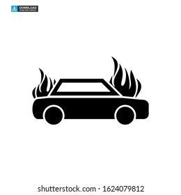 fire car icon isolated sign symbol vector illustration - high quality black style vector icons
