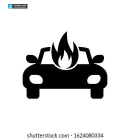 fire car icon isolated sign symbol vector illustration - high quality black style vector icons
