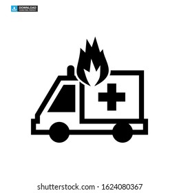 fire car icon isolated sign symbol vector illustration - high quality black style vector icons
