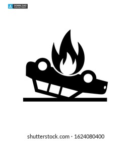 fire car icon isolated sign symbol vector illustration - high quality black style vector icons
