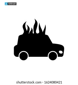 fire car icon isolated sign symbol vector illustration - high quality black style vector icons
